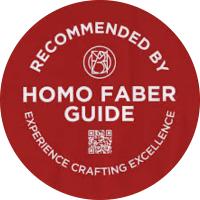 Recomendado por Homo Faber Guide, la guía de artesanía europea de excelencia publicada por La Fundación Michelangelo