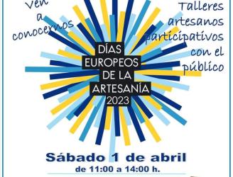 Cartel informativo de las jornadas de Puertas Abiertas en el Centro de Artesanía de Montilla