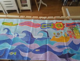 pañuelo en seda pintado con tintas textiles