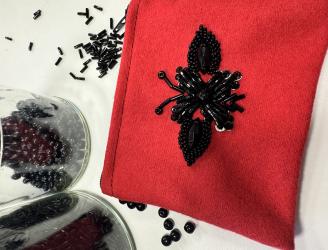 Resultado final del monedero bordado