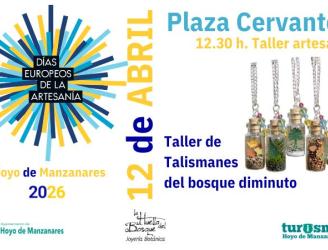 Cartel del taller talismanes del bosque diminuto