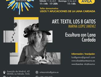 MARINA LLÓPIZ JIMÉNEZ_ARTESANÍA LOS 8 GATOS_ ESCULTURA CON LANA CARDADA