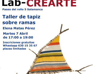 Cartel Taller de Iniciación al Tapiz sobre ramas naturales 