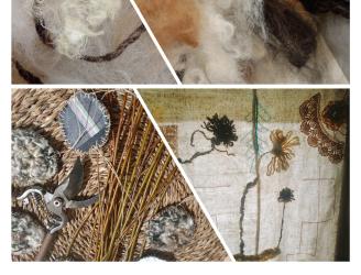 A la Luz del Claustro, encuentro singular/ taller Miratú, de la oveja a la Madeja , hilado en Rueca