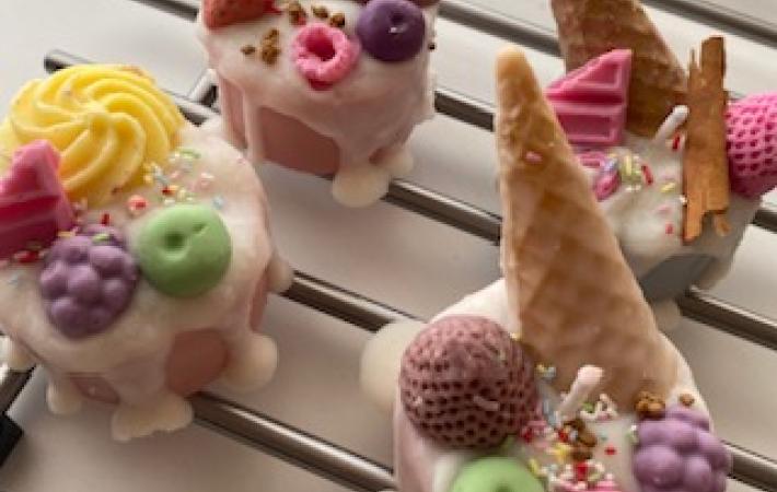 Vela de cera de soja en forma comestible