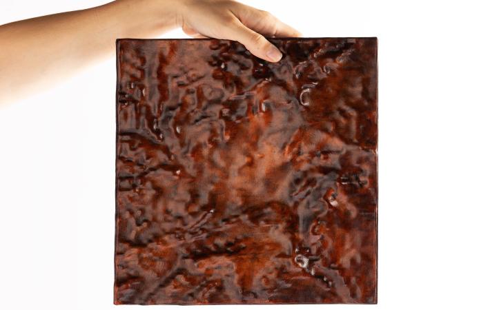 Root (2024). Mapa topográfico de Igualada, lugar de origen del cuero utilizado por Chloe Dagher en colaboración con el artesano Julián Sañudo