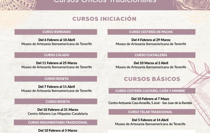 Cursos Oficios Tradicionales. Plan Formativo en Artesanía 2025