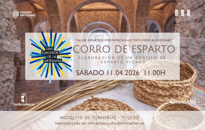 Taller artesano "Corro de esparto" elaboración de un cestito de esparto picado