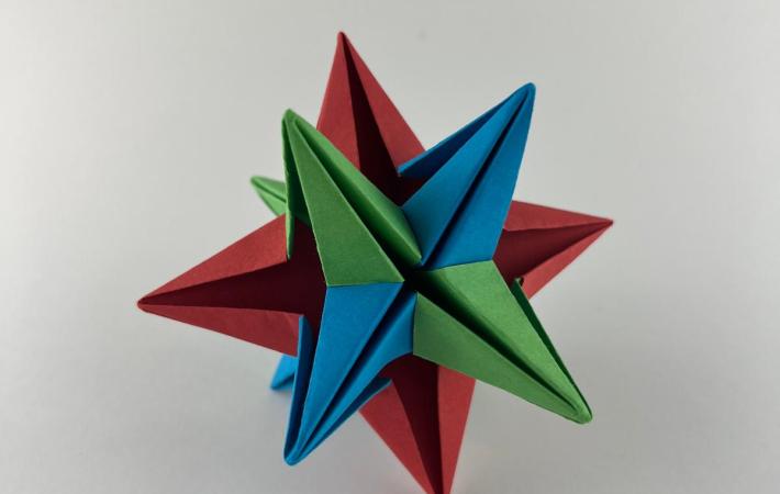 Estrella modular de origami