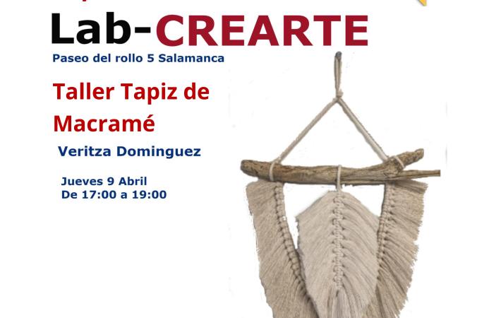 Cartel Taller Iniciación Tapiz nudos macramé 