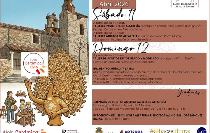 Programación del Ayuntamiento de Alba de Tormes con motivo de Hola Cerámica 2026
