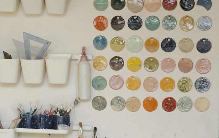 Muestras de esmalte del taller