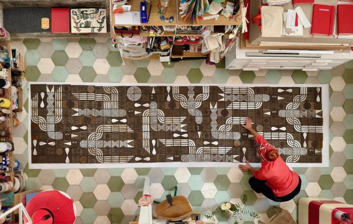 Mural cerámico realizado por Marina Anaya