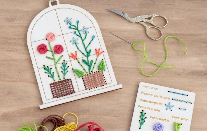 Bordado sobre madera