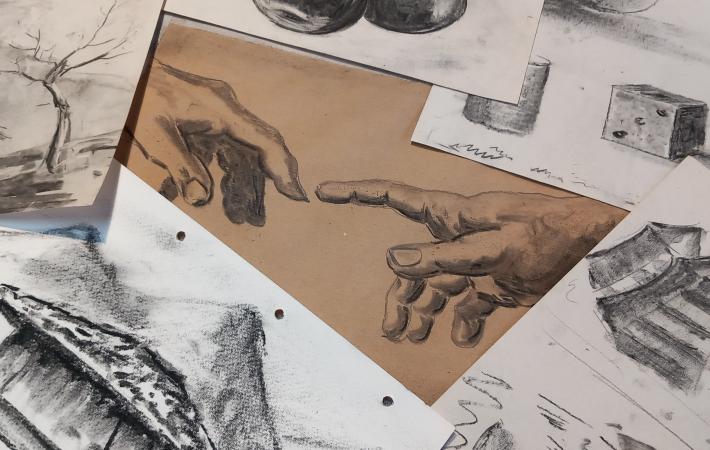 Pintura con carboncillo