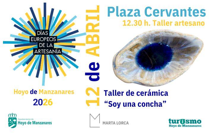 Cartel del taller artesano de cerámica "Soy una concha"