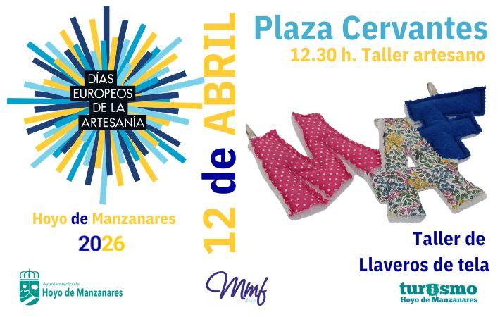 Cartel del taller de llaveros de tela