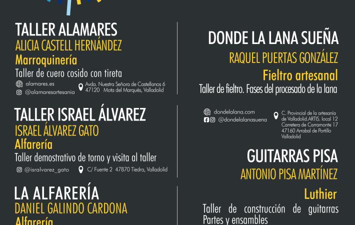 5 TALLERES ARTESANOS DE LA PROVINCIA DE VALLADOLID ABREN SUS PUERTAS PARA CELEBRAR LOS DÍAS EUROPEOS DE LA ATESANÍA