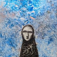 Anhelo: Obra de autor contemporánea. Una pieza que materializa el deseo a través de la luz, donde la pintura sobre vidrio y las texturas orgánicas rompen con lo tradicional para buscar una expresión artística propia.